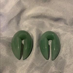 Jade  keyhole ear weights